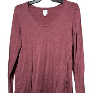NIC+ZOE Women's Burgundy Long Sleeve Sweater